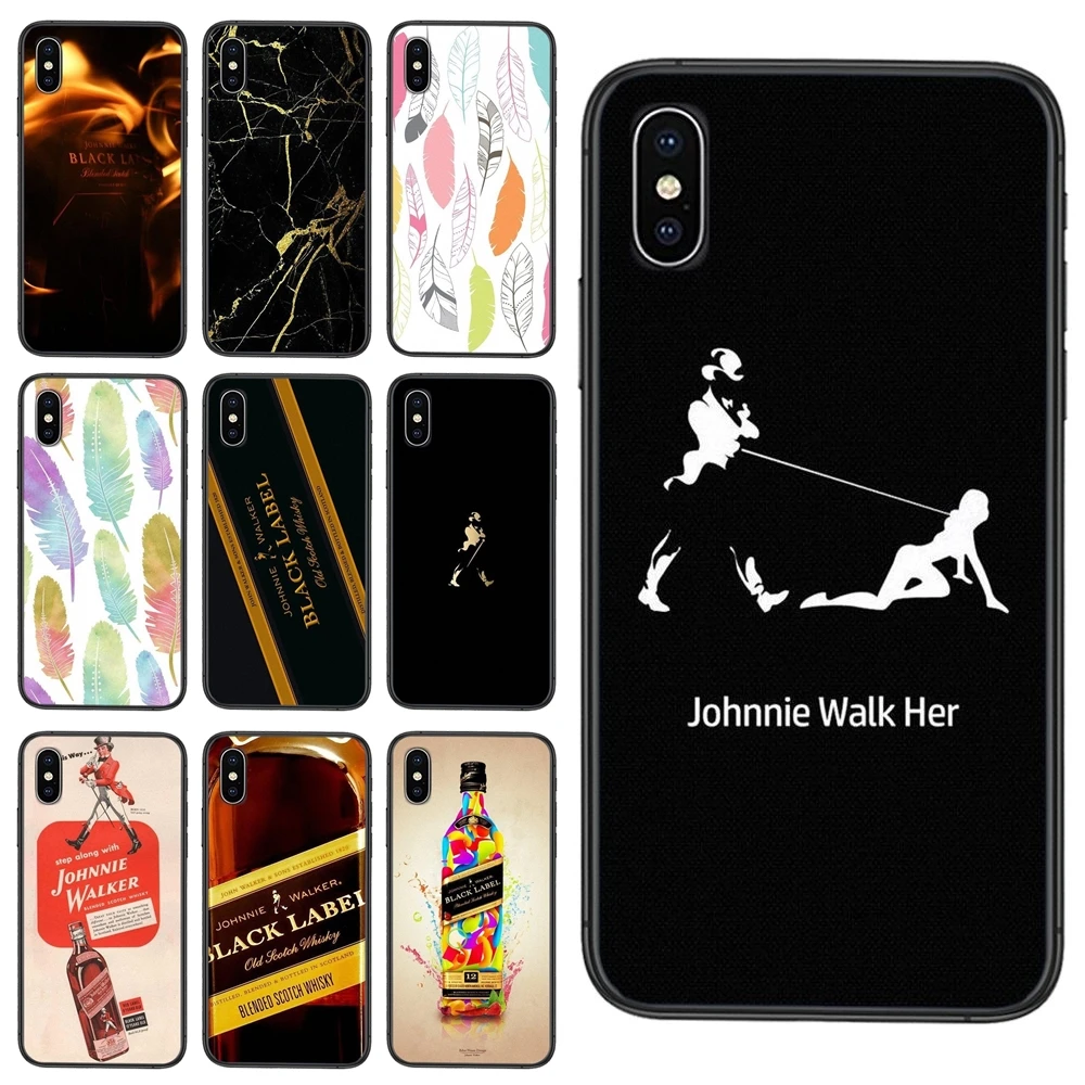 Чехол для телефона из ТПУ классический Виски Johnnie Walker с синей этикеткой