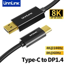 

Unnlink USB C to DP 1.4 Cable 8K@60Hz 4K@144Hz 2K@165Hz Type-C to HDMI Converter for Phone Tablet Laptop to TV Monitor Projector