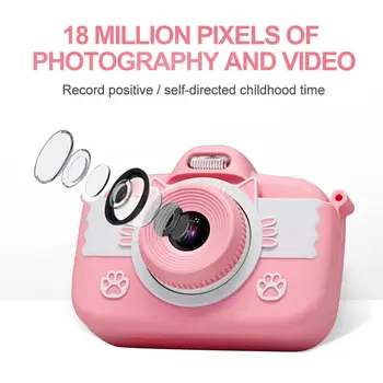 

Children's Camera 3 Inch Touch Screen Camera Digital Games Video Camera Free Silicone Protective Case For Children Birthday Gift