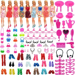 Ensemble de 85 pièces pour poupées barbie, vêtements, chaussures, sac, accessoires de mode, tenue poupées fille 11.8 pouces, 30cm BJD, poupées Blythe, jouets pour enfants 