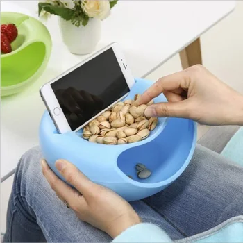 

Multifunctional Plastic Double Layer Dry Fruit Containers Snacks Seeds Storage Tank Garbage Holder Plate Dish Organizer