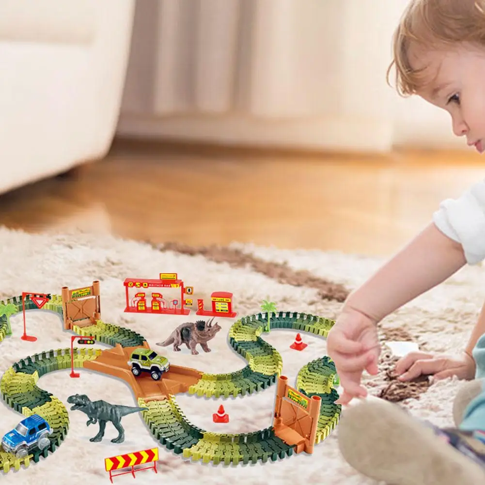 Dinosaur Toys World Car Track Toy Set With 142 Tracks And 12 Accessories Dinosaur Car Track 5