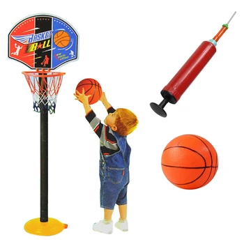 

Portable Kids Basketball Stand Toy Adjustable Height Ball Games ToyBasketball Backboard Stand Hoop Inflatable Ball Set