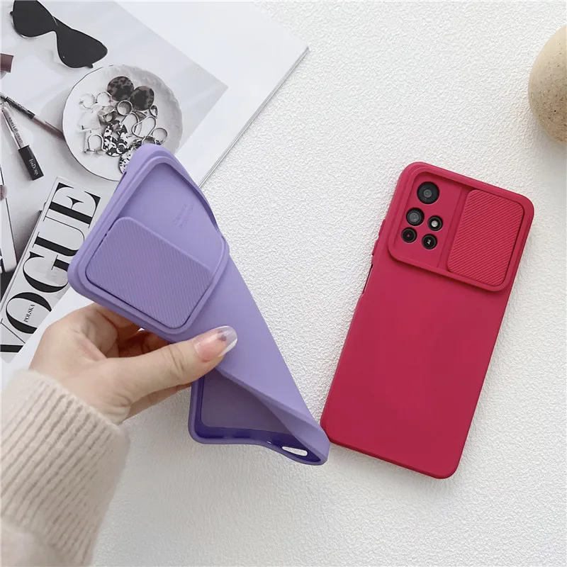Silicone Slide Camera Protection Soft Phone Case Cover
