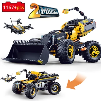

Technic Series 1167+pcs 2 In 1 Engineering Wheel Loaders Model Building Blocks Educational Dumper Truck Bricks Toy For Kid Adult