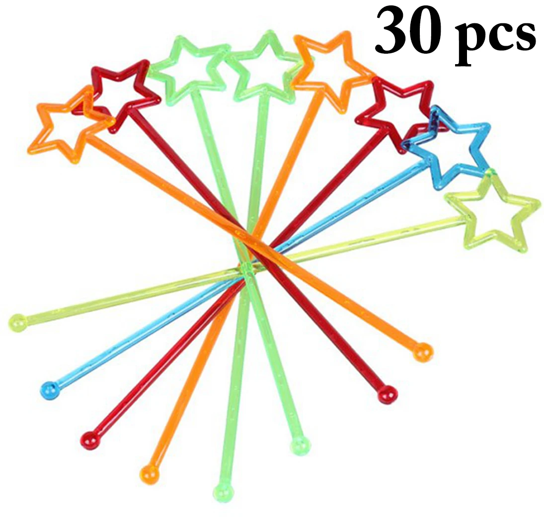 30PCS Swizzle Stick Creative Multi Use Drink Stirrer Stirring Spoon For