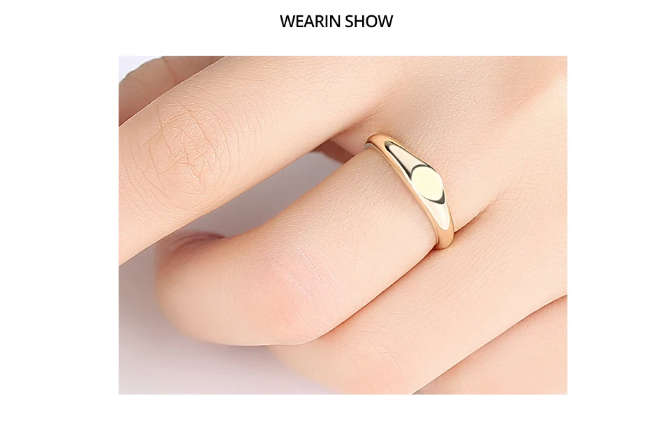 Gem&Time, новинка, 14K золото, полированные кольца на палец для женщин, минимализм, желтое золото Au585, обручальное кольцо, кольца, ювелирные изделия, Bague Femme