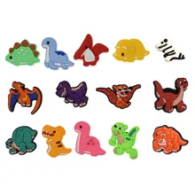 

Hot Sale 1pcs Cartoon Dinosaur Shoe Charms Accessories Decorations Buckle Cute Garden Shoe Decoration Kids X-mas DIY Gifts
