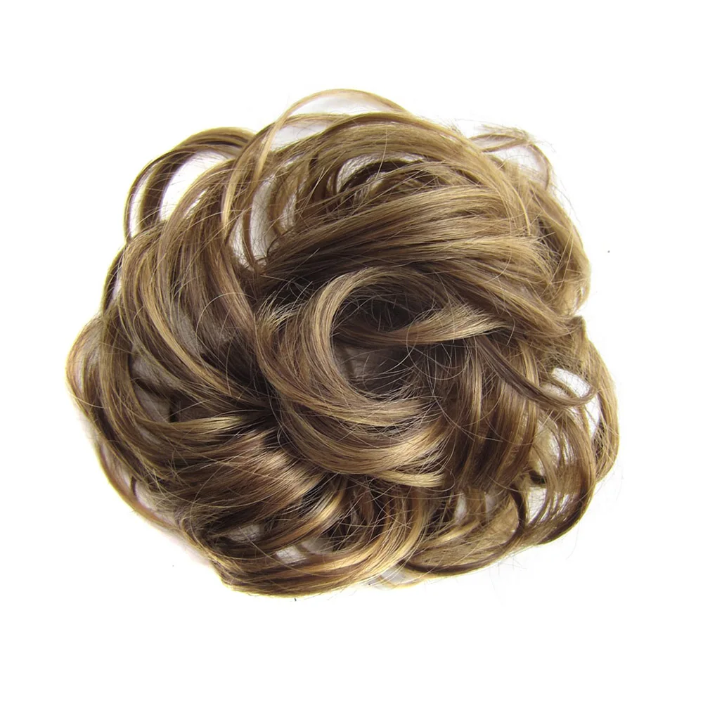 Кудрявые грязные булочки взъерошенные волосы эластичная лента Свадебный шиньон синтетические волосы резинка для волос для женщин и детей DELICE - Цвет: 9H19