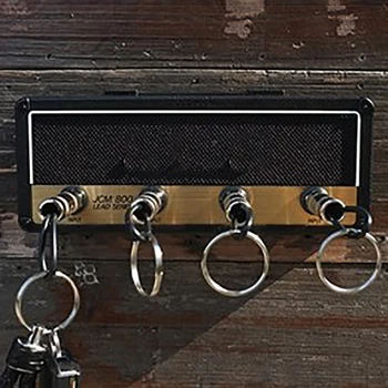 

1pc Key Storage Guitar Keychain Holder Rack Electric Hanging Key Rack Vintage Amplifier For Car Family Automotive Interior
