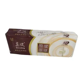 

Household Paper Roll Original Wood Pulp Fine And Soft Without Fluorescent Agent Water Absorption Is Stronger 12 Pcs