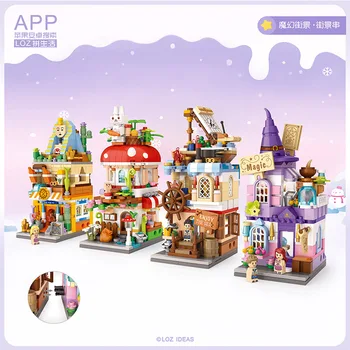 

Mini City Street View Fantasy House Commercial Street Building Blocks 3D Model DIY Educational Kids Toys Girls Gift