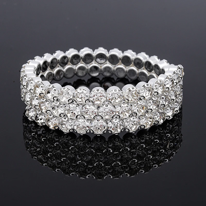 Роскошный браслет с несколькими рядами кристаллов, регулируемый браслет для женщин, золотой, серебряный цвет, свадебные браслеты и браслеты, ювелирные изделия, подарок