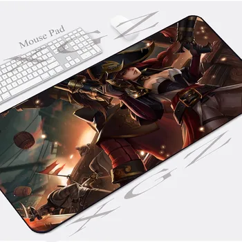 

XGZ Anime Sexy Pirate Girl Large Computer Table Mat Lock-edge Custom Fashion Mouse Pad Speed Natural Rubber Slip 90x40/60x30 Xxl