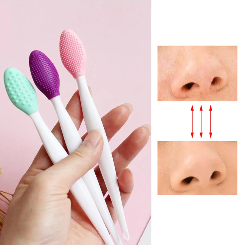 7pc Colourful Handheld Silicone Blackhead Remover Brush Deep Pore Cleansing and Exfoliating Tool for Women Men