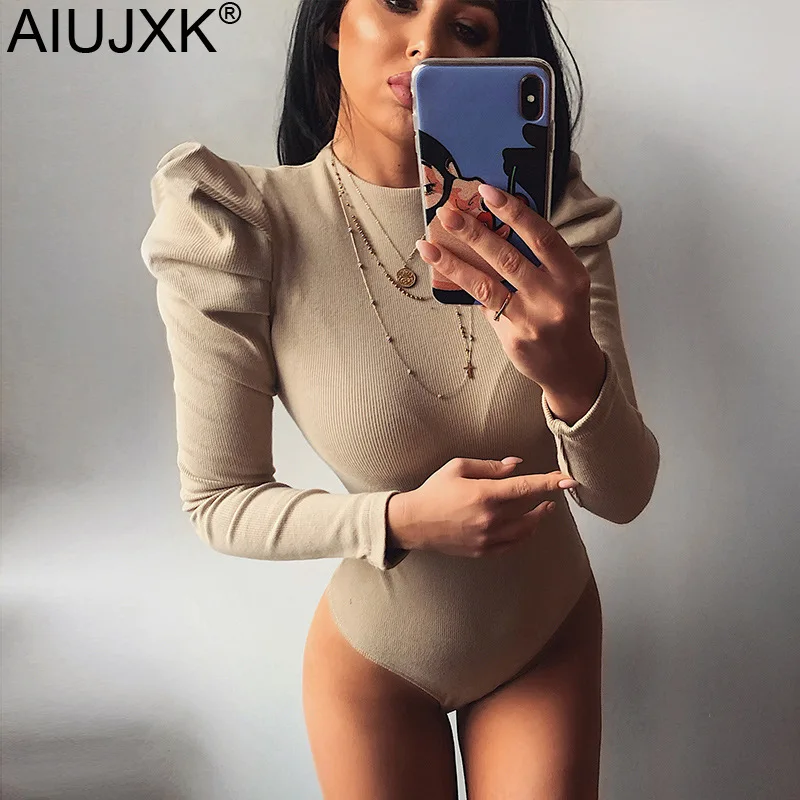 Женский Повседневный боди AIUJXK черный красный топ с длинными рукавами и блузки 2020