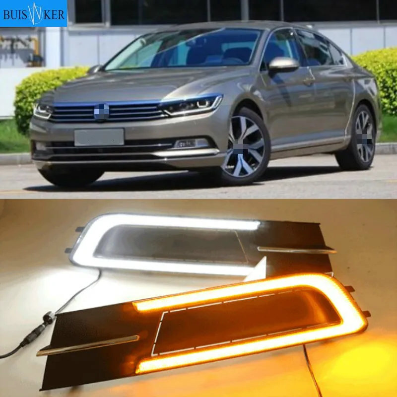 

2 шт. светодиодный дневные ходовые огни для Magotan светодиодный Противотуманные фары светильник для Volkswagen VW Magotan 2017-2019