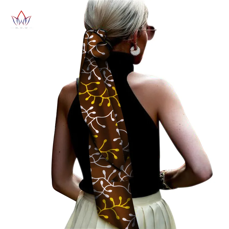 16 BRW Boho шикарный Африканский принт узел лента для волос Лариат фторуглеродная леска аксессуары для волос Африканский Воск Печать Ткань аксессуары WYB368 - Окраска металла: 16