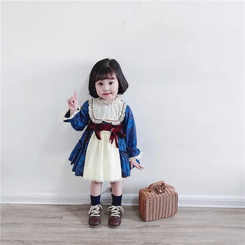

Autumn Vintage Spanish Princess Dress Long-Sleeved Dress Baby Girls Cake Dress Girls Christmas Dress Kids Dresses for Girls
