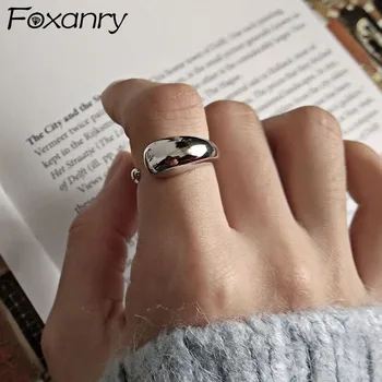 

Foxanry Minimalist 925 Sterling Silver Rings for Women New Fashion Water Drop Handmade Birthday Party Finger Jewelry Gifts