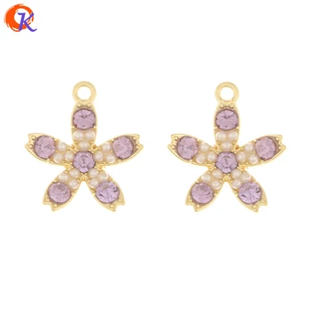 

Cordial Design 50Pcs 18*20MM Jewelry Accessories/Rhinestone Pendant/Imitation Pearl/Flower Shape/Hand Made/Earring Findings
