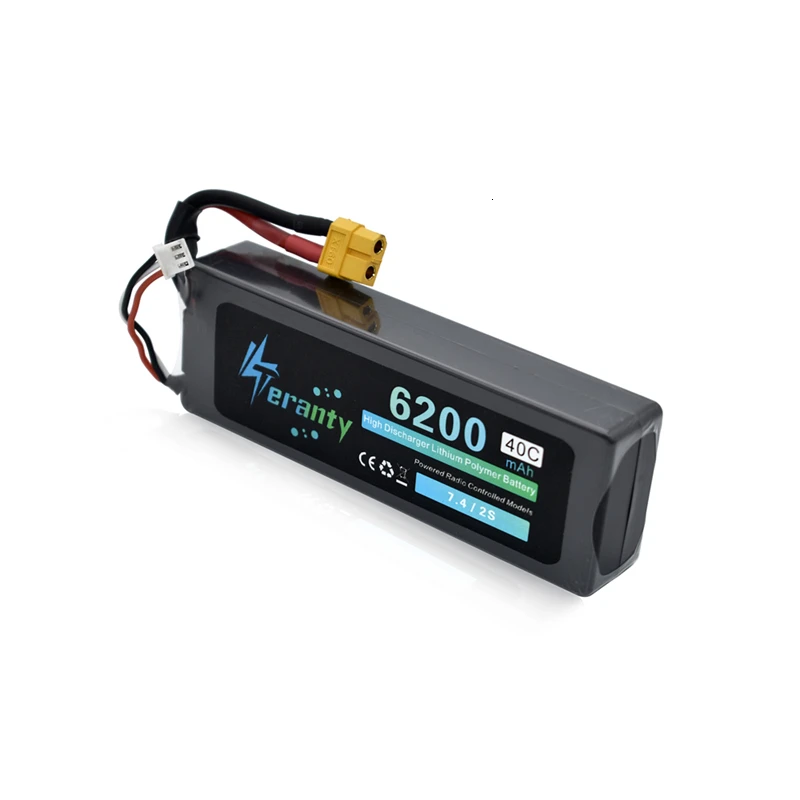 2s 7,4 v 6200mAh Lipo батарея для радиоуправляемого дрона вертолета автомобиля лодки квадрокоптера запасная часть 40C 7,4 v литиевая батарея