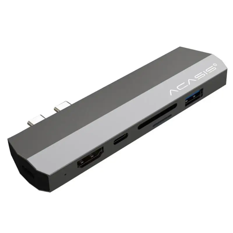 USB C концентратор Thunderbolt 3 док-станция type 0 для MacBook Pro 7 в 1 HDMI адаптер USB-C Combo с TF слот