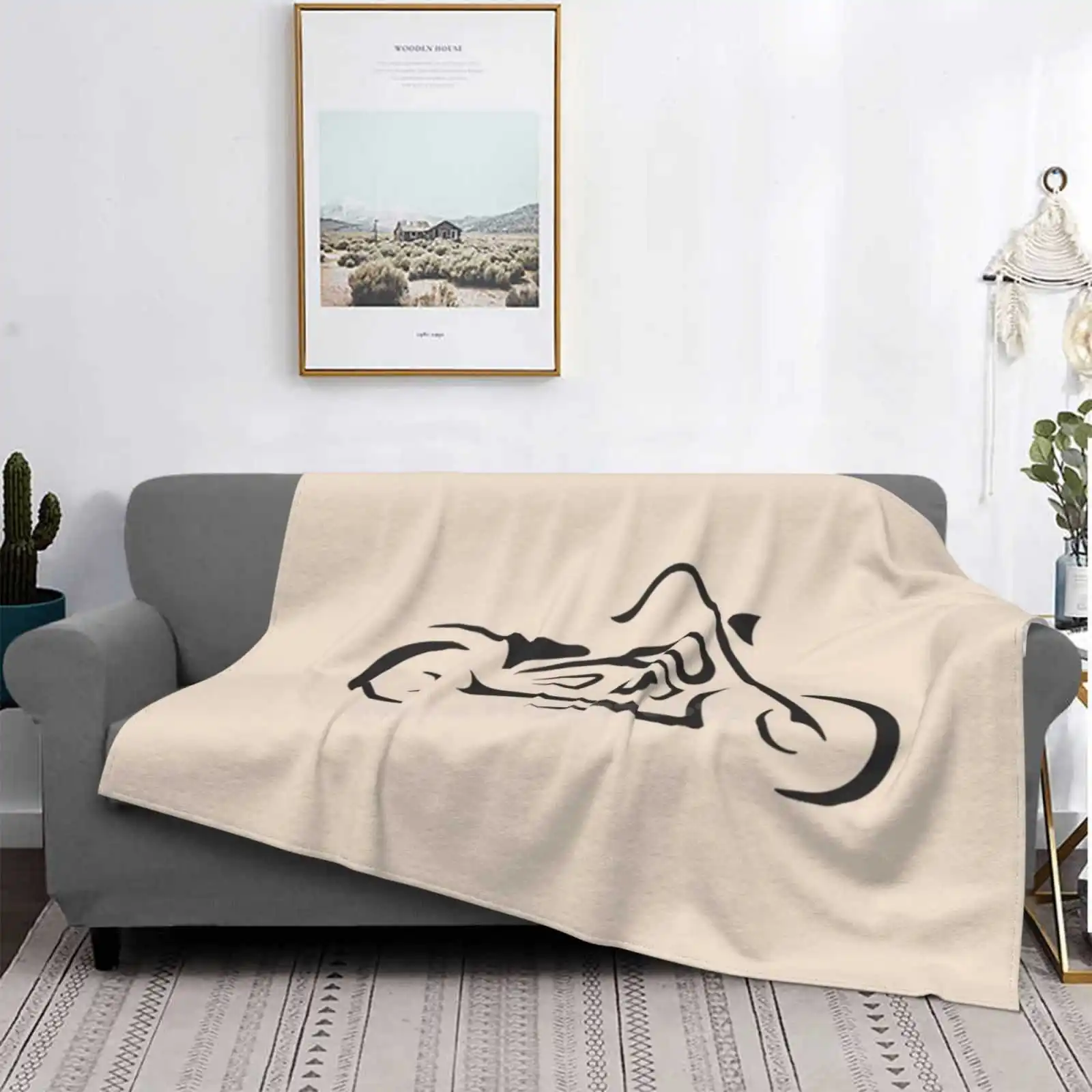 

Motorcycle Line Drawing Bike Soft Warm Light Thin Blanket Biker Gang Member Biker Motorcycle Gang Motorbike Gang Bikers Gang