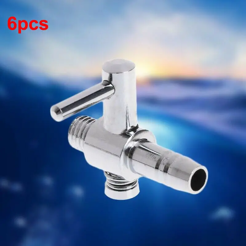 

6X Thread Stainless Steel Aquarium Fish Air Flow Distributor Lever Control Valve