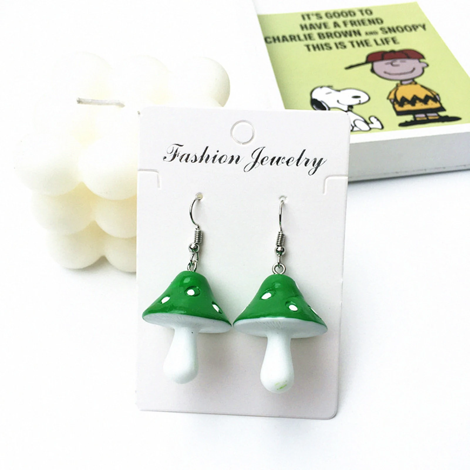 Mushroom Resin Earrings 8 Color Drop Dangle Earrings Sweet Fresh Chic Charm Jewelry For Girls Women Children Birthday Christmas 2