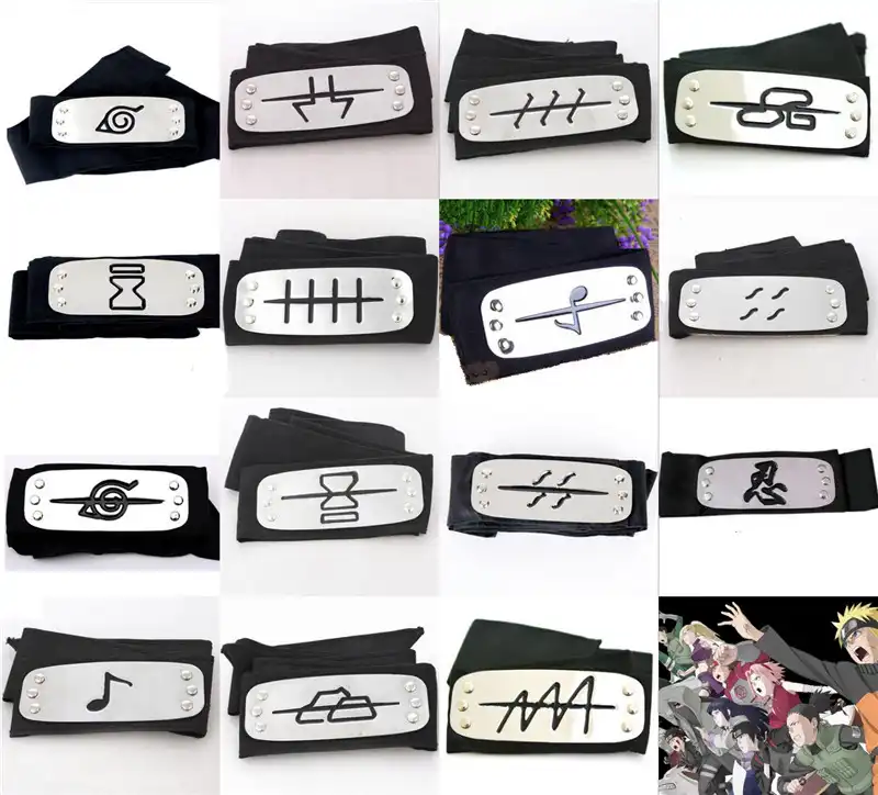 15pcs Naruto Uchiha Itachi Kakashi Sasuke Leaf Village Konoha Ninja Headband Hokage Halloween Cosplay Anime Headband Gifts New Aliexpress