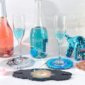

3 Pcs/Set Crystal Epoxy Resin Mold Coaster Casting Silicone Mould DIY Crafts Jewelry Making Tool