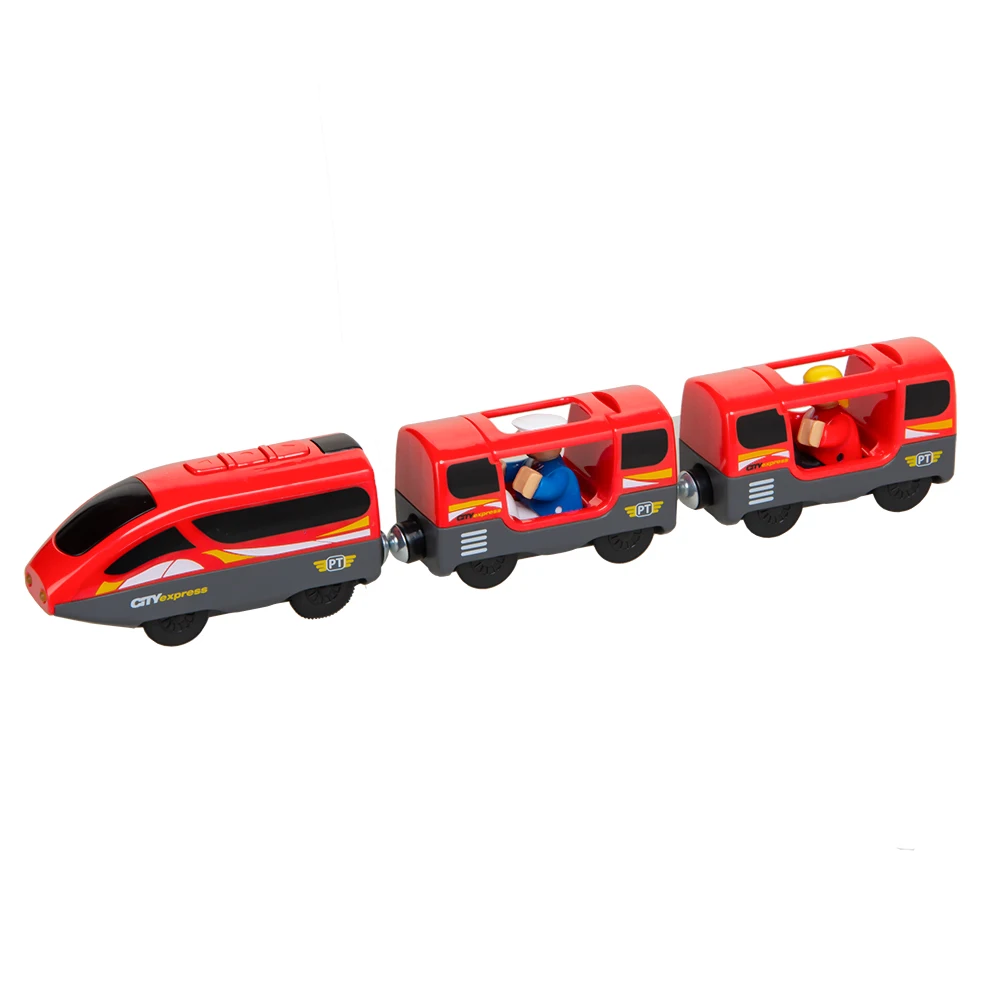 Kids Electric Train Toys Set Train Diecast Slot Toy Fit for Standard Wooden Train Track Railway 32