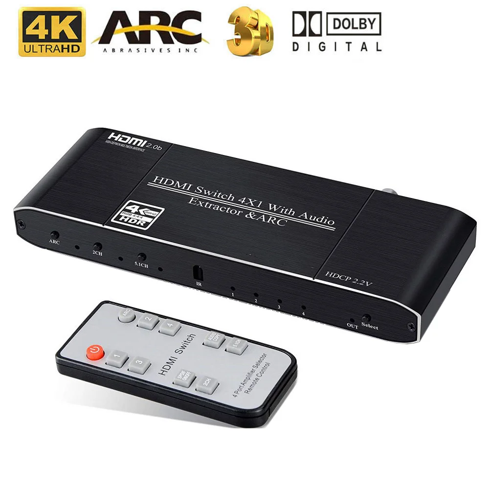 4 в 1 выход HDMI переключатель 2 0 4k HDR HDCP HD 1080P порта сплиттер адаптер Пульт