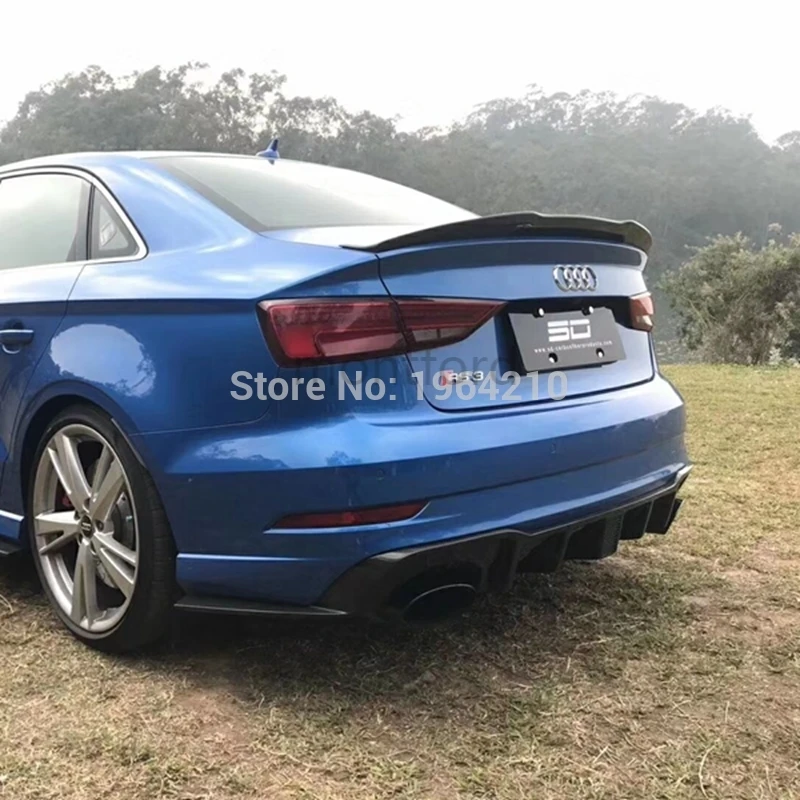 Для Audi A3 S3 4 двери 2014 2015 2016 2017 2018 2019 углеродное волокно задний спойлер на крышу