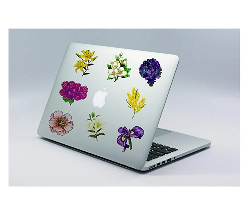 50pcs spring flower stickers vinyl laptop skin plant floral sticker refrigerator suitcase sticker for MacBook Air Pro Retina/HP