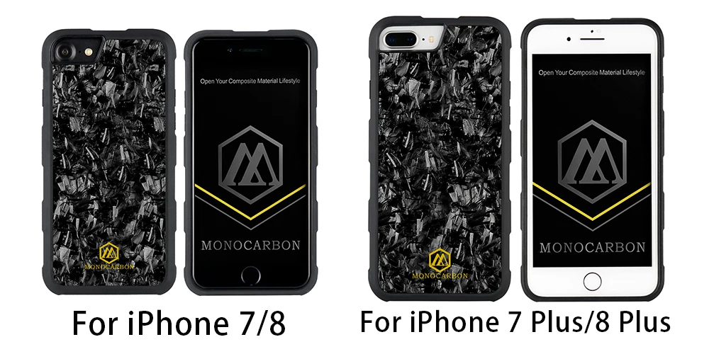 MONOCARBON чехол из кованого углеродного волокна для iPhone 7, 8, 7 Plus, 8 Plus, 7+, 8+-чехол из углеродного волокна, ударопрочный, проверенный при падении