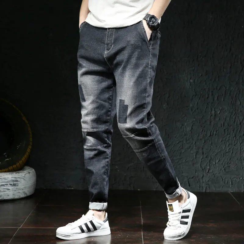 Jeans Men Denim Trousers Elastic Stretch Ripped Pants Streetwear Mens Waist Plus Big Size 44 46 HIp Hop Loose New Fashion Brand Jeans Men Denim Trousers Elastic Stretch Ripped Pants Streetwear Mens Waist Plus Big Size 44 46 HIp Hop Loose New Fashion Brand