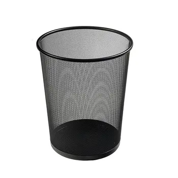 

Metal Mesh Round Trash Can Wrought Iron Kitchen Without Lid Bucket Bathroom Home Office Dustbin Trash Rubbish Bin Basket A40