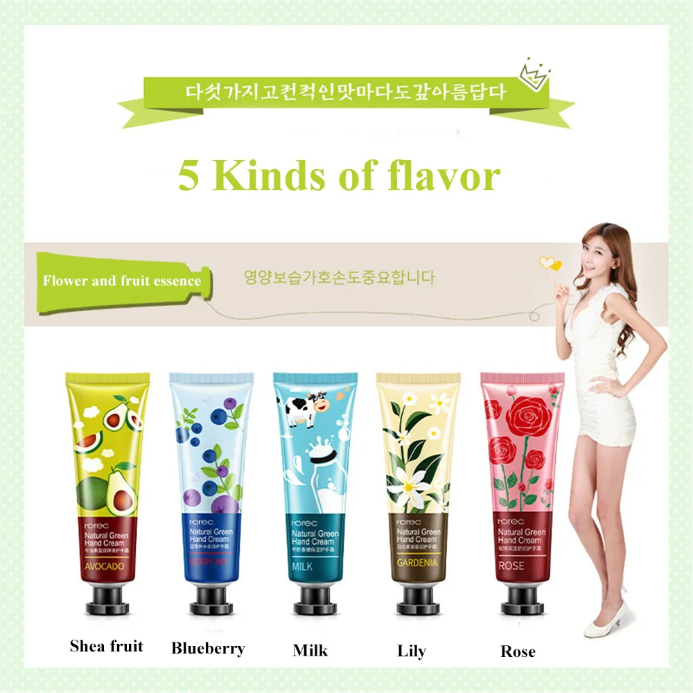 10PCS/lot Whitening Moisturizing Hand Cream Mini Cute Hand Lotion Plant Anti-Aging Hand Feet Care Cream for Men Womem