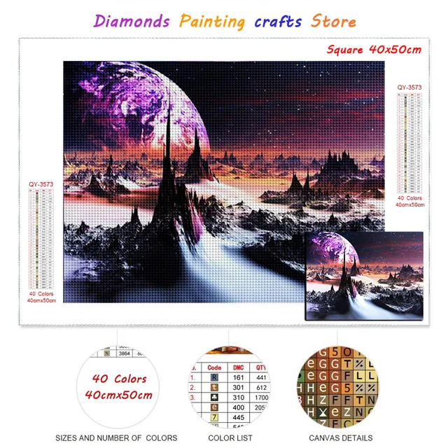New AB Diamond Painting Universe Planet Full Square/Round Diamont Embroidery Sky Landscape Mosaic Galaxy Cross Stitch Home Decor H41-6