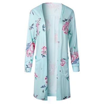 

Cardigan Loose Plus Size Floral Jacket Ladies Casual Tops Long Sleeve
