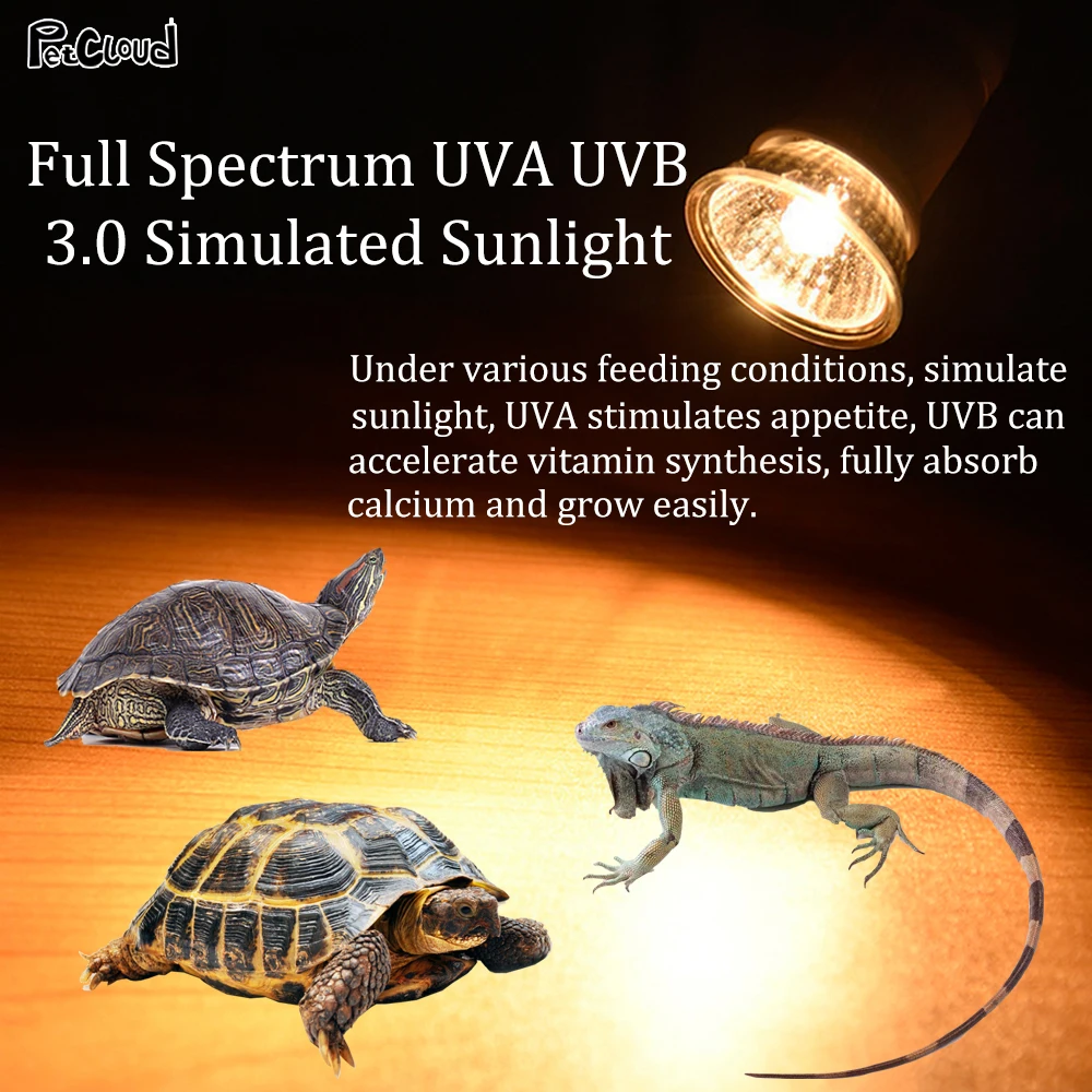 Reptile Lamp Reptile Heat Lamps, UVA/UVB Turtle Heat Lamp,Turtle