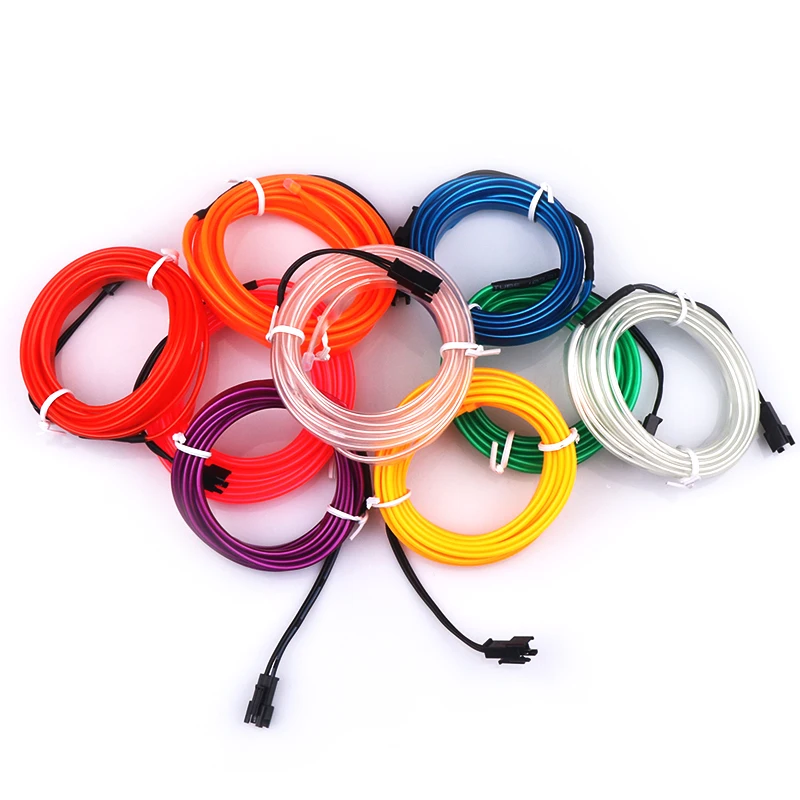 5M Car Interior Lighting Auto LED Strip Decoration Garland Wire Rope Tube Line flexible Neon Light With 12V USB Cigarette Drive