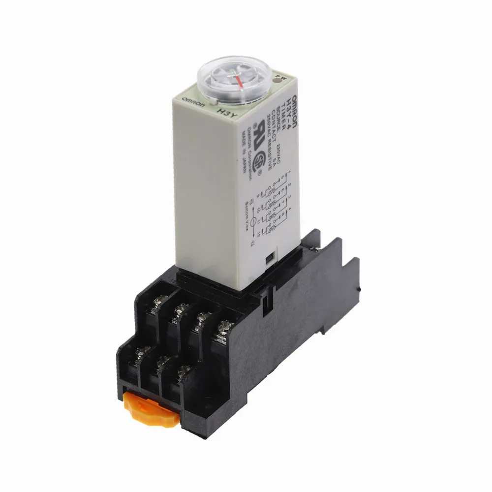 

1pcs H3Y-4 Delay Timer Time Relay AC220V 110V/DC12V 24V 0 - 1 SEC 14 Pin with Base