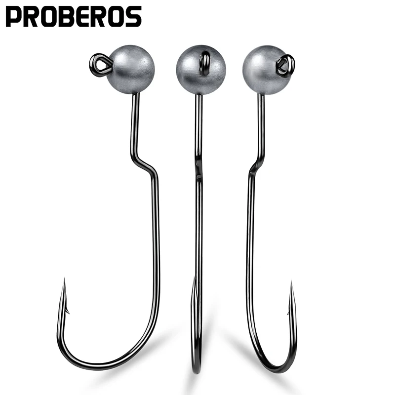 PROBEROS 100pcs NED Worm Rig Hooks 1g-1.8g-2.5g-3.5g Fishhooks For Bass  Zander Crappie Wobbler Soft Bait Jig Head Fishing Hooks - AliExpress