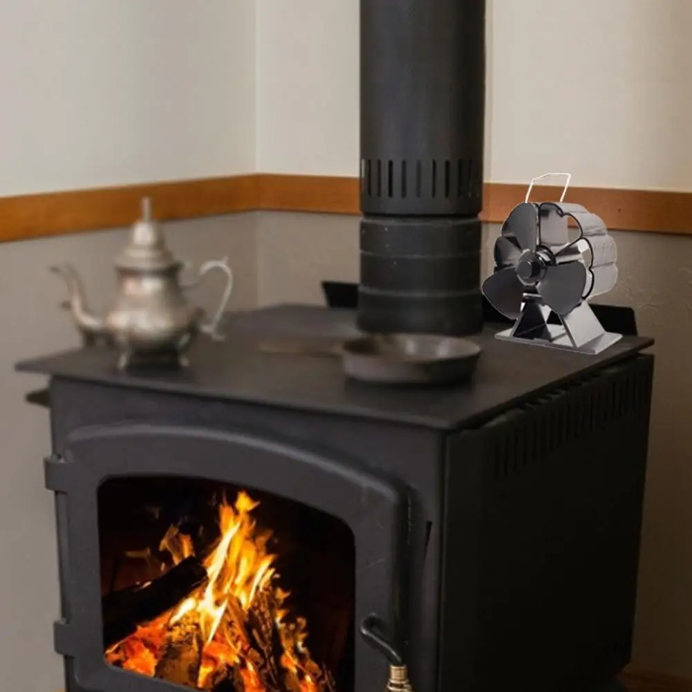 3 blade Fireplace Fan Environmentally Friendly Silent Heat-powered 3-blade Head Moving Mini Fireplace Fan #W0