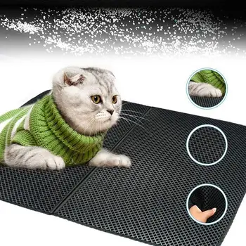 

Cat Litter Pad Black/Grey Dog Creative EVA Durable Pet Supplies Cats Litter Trapper Cat Litter Mat Protect Floor Waterproof Rug