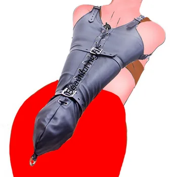 Arm Binder Glove Sleeves,Behind Back Bondage Armbinder,BDSM Leather Handcuffs Straight Jacket,Sex Toys For Couples 4