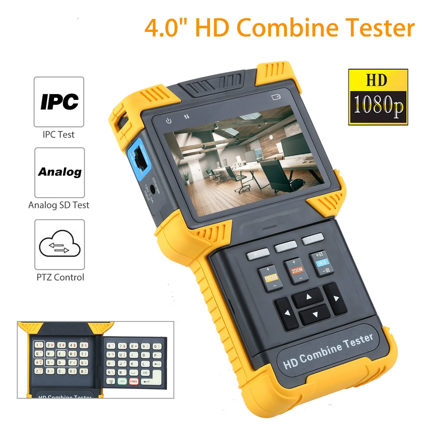 

T70 4.0" HD 1080P 800*480 Combine Tester LED RTP IPC CCTV IP Analog Camera Test ONVIF PTZ Control Handheld 8GB